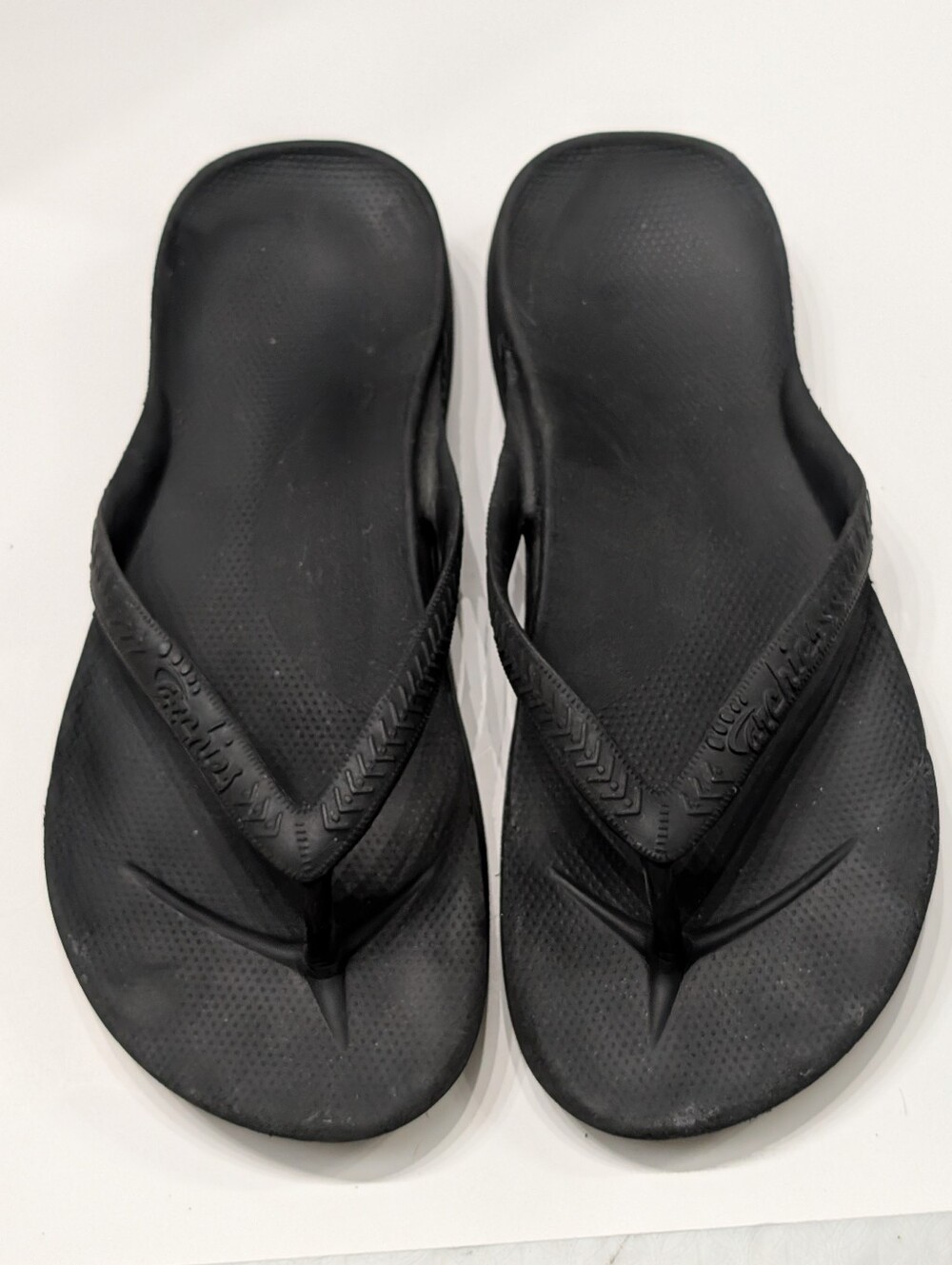 Archies Arch Support Flip Flops Black Unisex Women's 10, Men's 9 Sandals B2